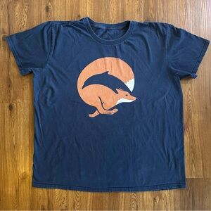 Dolphox Unisex Navy Blue Dolphin Fox Graphic Tee